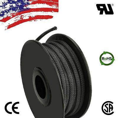 100 FT 3/4 Black Expandable Wire Cable Sleeving Sheathing Braided Loom  Tubing